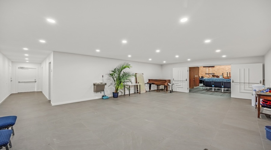 Interior church building, meeting/instruction space